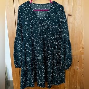 Long sleeve polka dot dress